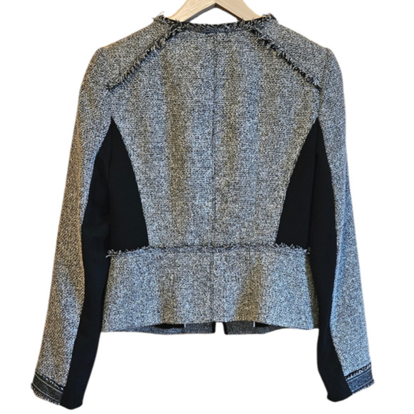 White House Black Market Belle Tweed Moto Jacket Blazer Black Women's Size 4 - Picture 8 of 10